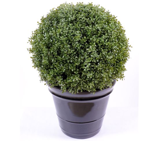 Plante artificielle haute gamme Spécial extérieur / Buis boule artificiel - Dim : H.79 x D.55 cm