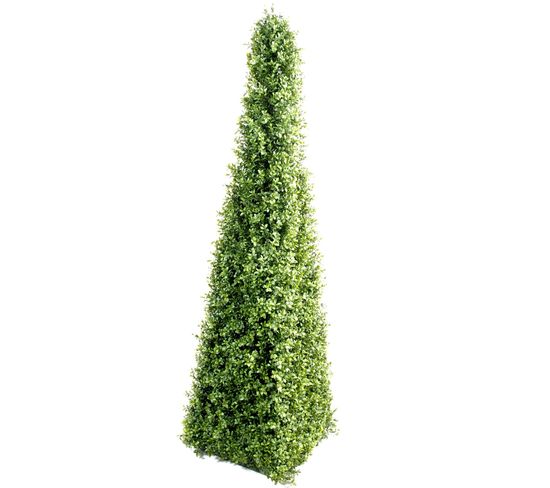 Plante artificielle haute gamme Spécial extérieur / Buis pyramide de 4 faces - Dim : 160 x 45 cm