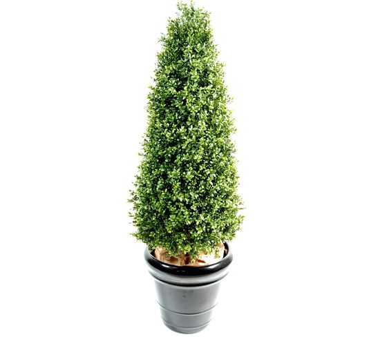 Plante artificielle haute gamme Spécial extérieur / Buis Topiaire coloris vert - Dim : 210 x 70 cm