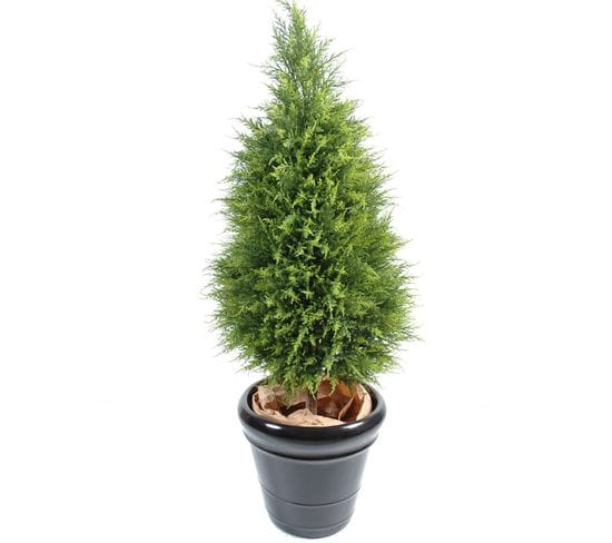 Plante artificielle haute gamme Spécial extérieur Cyprès coloris vert - Dim : 160 x 70 cm
