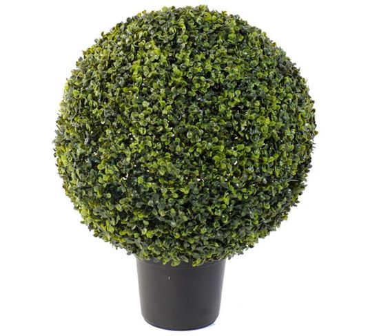 Plante artificielle haute gamme Spécial extérieur / Buis boule artificiel - Dim : H.60 x D.47 cm