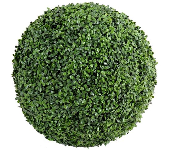 Plante artificielle haute gamme Spécial extérieur / Buis boule artificiel - Dim : H.45 x D.48 cm