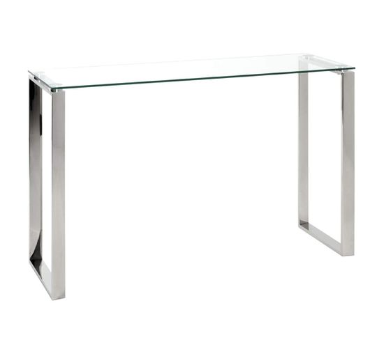 Table Haute En Verre Trempé Transparent - 120 X 40 X 78 Cm