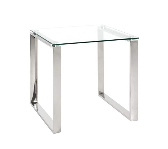 Table D'appoint En Verre Trempé Transparent - 55 X 55 X 55 Cm