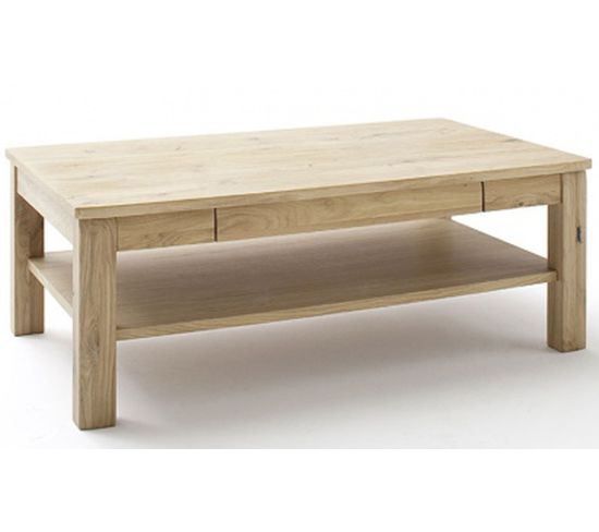Table Basse Avec Rangement En Chêne Blanchi - L.117 X H.42 X P.65 Cm