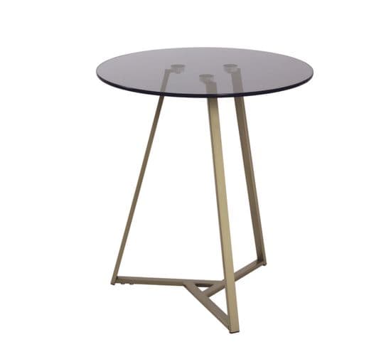 Table D'appoint Coloris Or-gris - H 50 X Ø 45 Cm