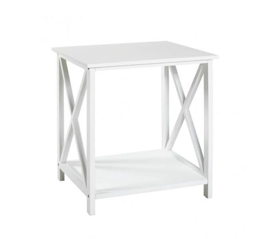Table D'appoint Coloris Blanc En Mdf - L 40 X P 40 X H 45 Cm