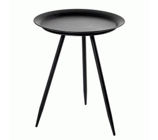 Table D'appoint Coloris Noir En Métal - H 40 X Ø 48 Cm