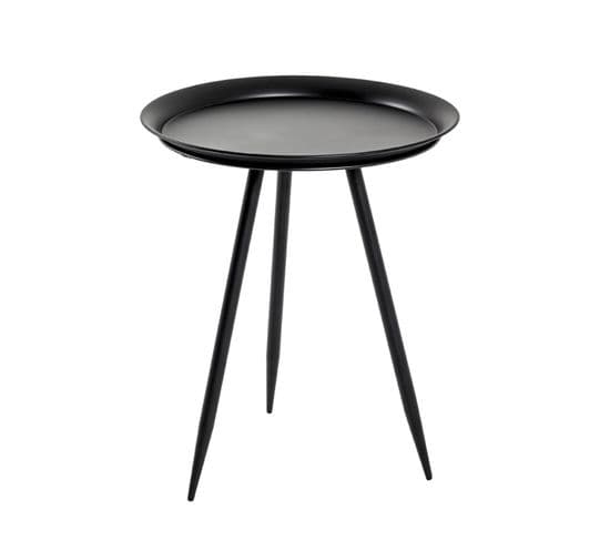 Table D'appoint Coloris Noir En Métal - H 54 X Ø 44 Cm