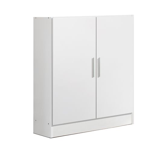 Armoire / Placard De Rangement De 2 Portes Coloris Blanc - L. 82 X P. 35 X H. 90 Cm