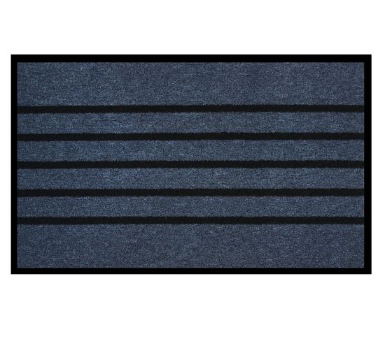 Tapis Anti-poussière En Polypropylène Grattant Coloris Bleu Marine  -   Largeur 45 X Longueur 75 Cm