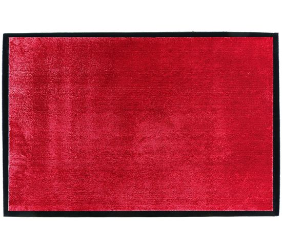 Tapis Anti-poussière En Microfibre Coloris Rouge  -  Largeur 60 X Longueur 90 Cm