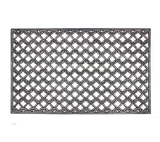 Tapis Gratte-pieds  "grille Maille" En Caoutchouc - Largeur 45 X Longueur 75 Cm