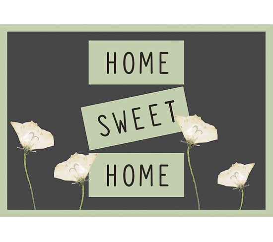 Tapis Anti-poussière " Flores Sweet Home "  En Polyamide -  Largeur 40 X Longueur 60 Cm