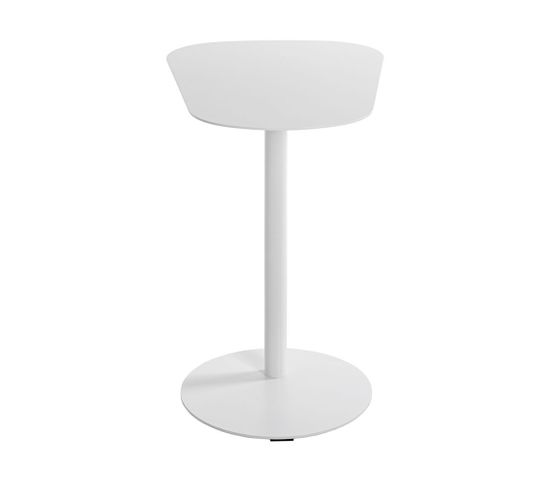 Table D'appoint En Métal Laqué Coloris Blanc - Longueur  53 X Profondeur 38 X Hauteur 60 Cm