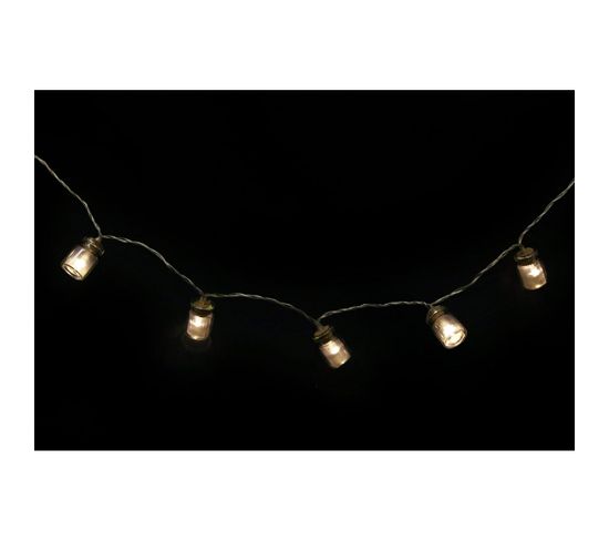 Guirlande Lumineuse Bocaux - 10 LED - L. 140 Cm - Noir
