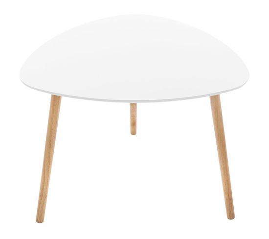 Table D'appoint Design Mileo - Diam. 60 X H. 45 Cm - Blanc