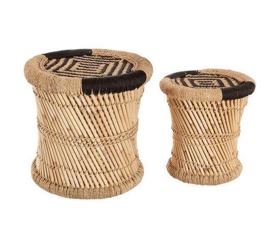 2 Tables Gigognes En Bambou Nomade - Noir