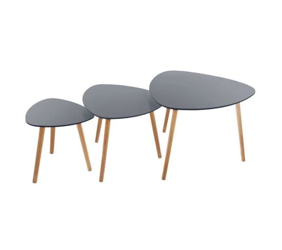 3 Tables D'appoint Design Mileo - Gris