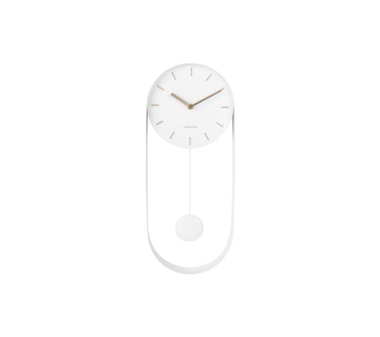 Horloge À Balancier Pendulum Design Charm - H. 50 Cm - Blanc
