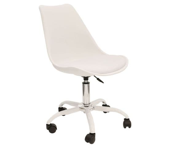 Chaise De Bureau à Roulettes Design Kiruna - Blanc