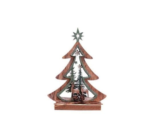 Décoration De Noël En Bois Sapin Forest Deco - Marron