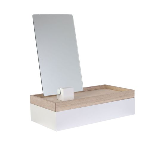 Boîte à Bijoux Design Avec Miroir Home - Blanc