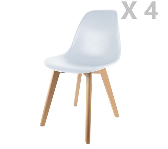 4 Chaises Design Scandinave à Coque Holga - Blanc