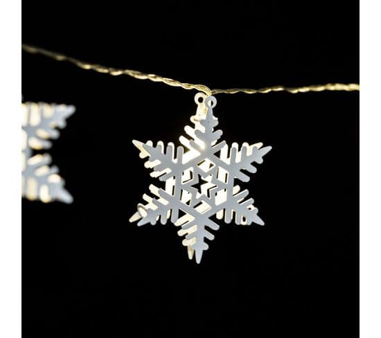 Guirlande Intérieure De Noël LED Étoile Xmas - L. 135 Cm - Blanc