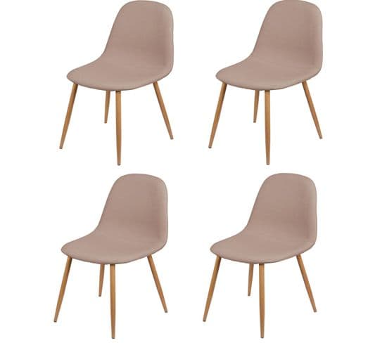 Lot De 4 Chaises De Table Design Scandinave Oslo - Taupe