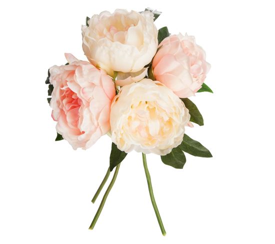 Lot 2x Bouquet De Fleurs Artificielles - H. 30 Cm - Rose