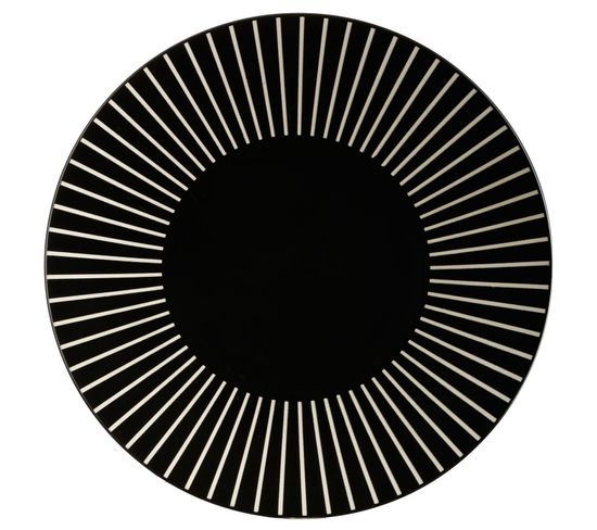 Lot 2x Assiette Plate Sun - Diam. 27 Cm - Noir