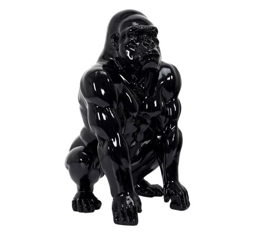 Gorille Noir En Polyrésine - Hauteur 46 Cm