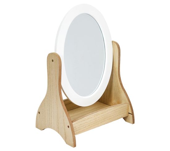 Miroir Inclinable Bella Pour Coiffeuse - Blanc Et Beige