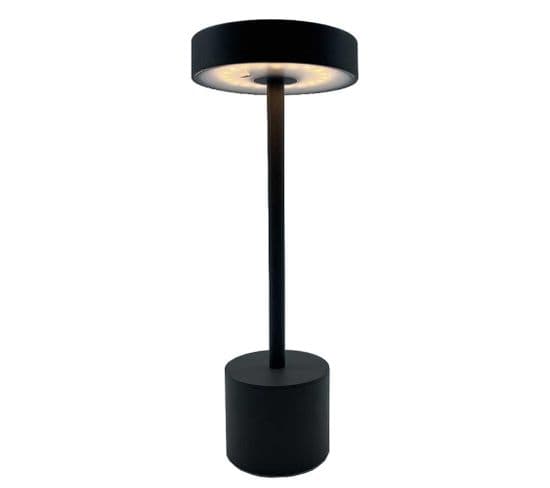 Lampe De Table Sans Fil Touch LED Roby Gris Aluminium H30cm