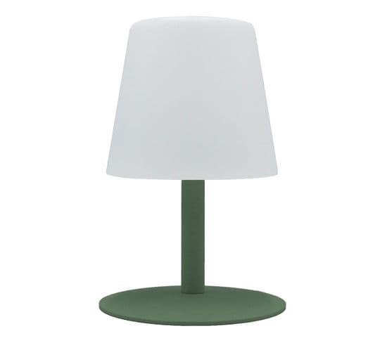 Lampe De Table Sans Fil LED Standy Mini Vert Acier H25cm