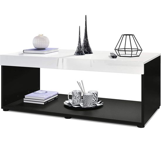 Table Basse Noir /  Blanc  (lxhxp): 104 X 40,5 X 58