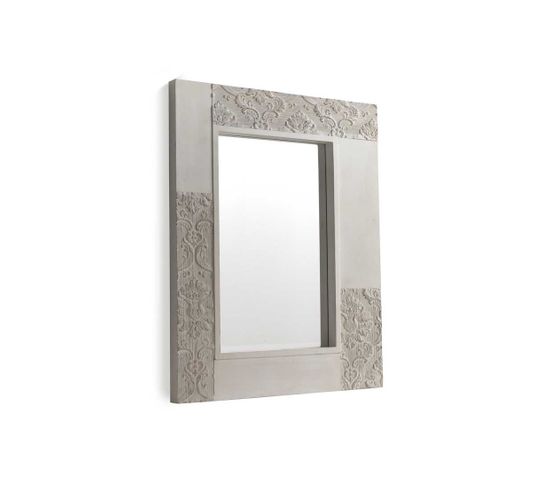 Miroir Rectangulaire Bois/blanc - Moniccella