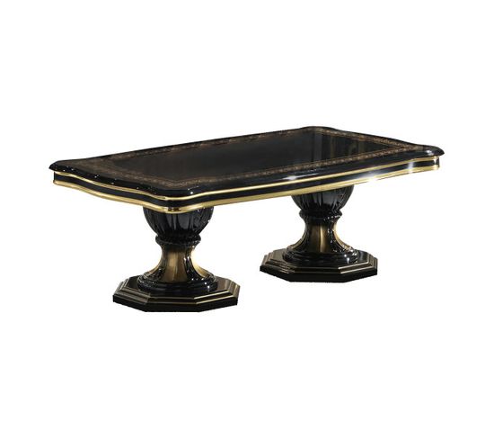 Table Basse Rectangulaire Noir/or - Adele - Table Basse : L 130 X L 70 X H 44 Cm
