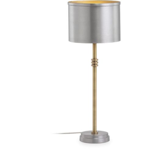 Lampe De Table Avec Abat-jour 20x12x55 Métal Doré/argent