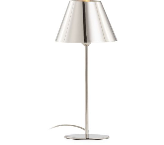 Lampe De Table Avec Abat-jour 13x9x36 Métal Nickel