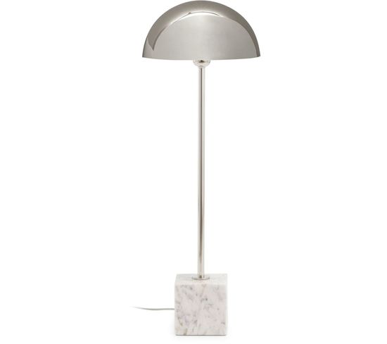 Lampe De Table 25x12x73 Marbre Blanc/métal Nickel