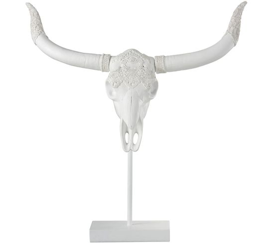Sculpture Corne Blanc Résine 48x14,5x56cm