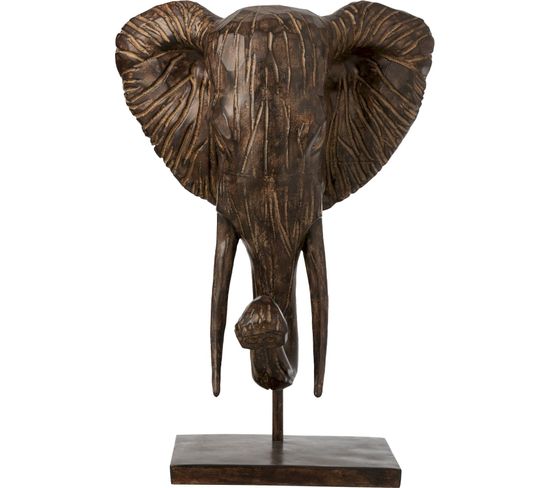 Sculpture Éléphant Marron Résine 51,5x38x76cm