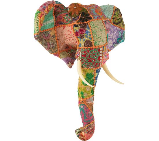 Sculpture Éléphant Multicolore Papier 56x25x71,5cm