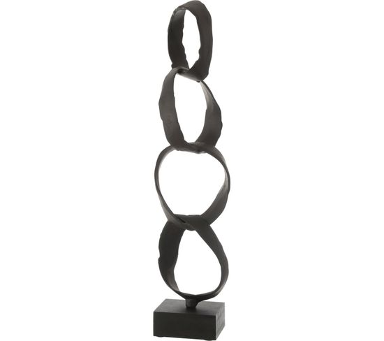 Sculpture Noir Aluminium 14x12,5x66,5cm