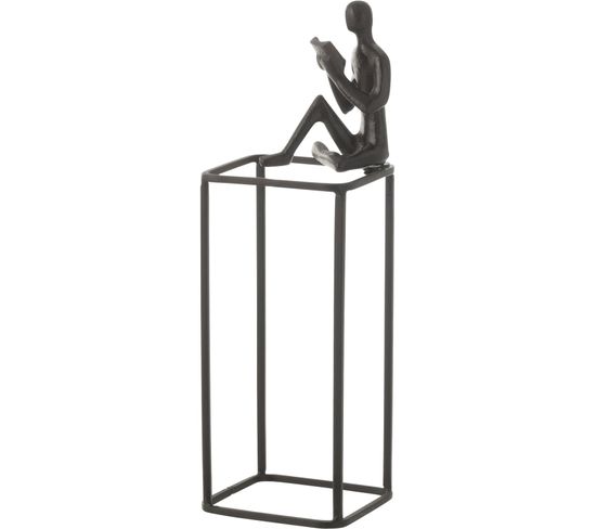 Figurine Noir Aluminium 10x10x30 cm