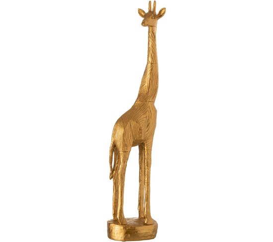 Statue Girafe Or Résine 13x12x64cm