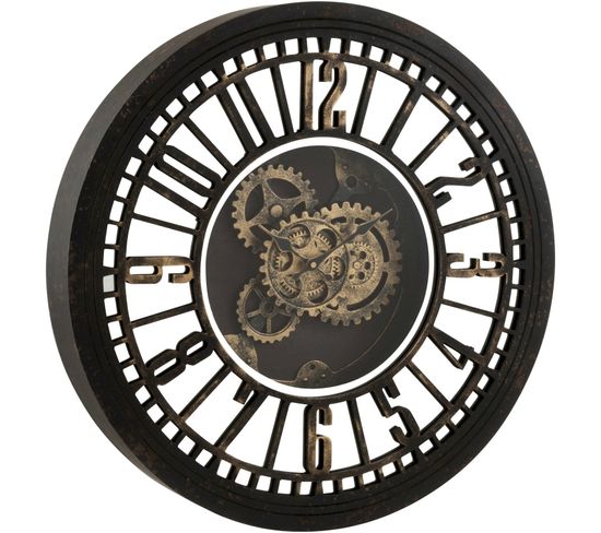 Horloge Murale Noir Bois 60,5x8,5x60,5cm