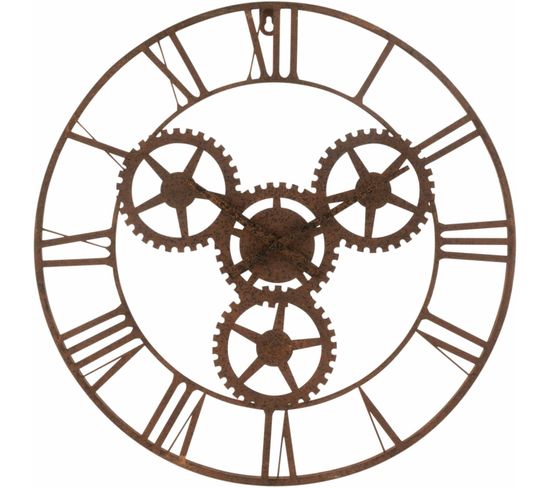 Horloge Murale Marron Fer 60x4,5x60cm